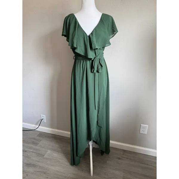 NWT Baltic Born Evergreen Katya Ruffle Maxi Dress Womens S Formal Coquette - Image 2