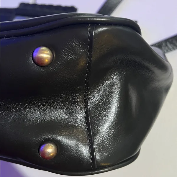 Patricia Nash Ovodda Satchel, Black, Leather, Classic, vintage - Image 12