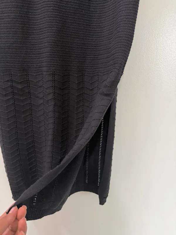NWT Black Knit Midi Dress Size L - Image 4