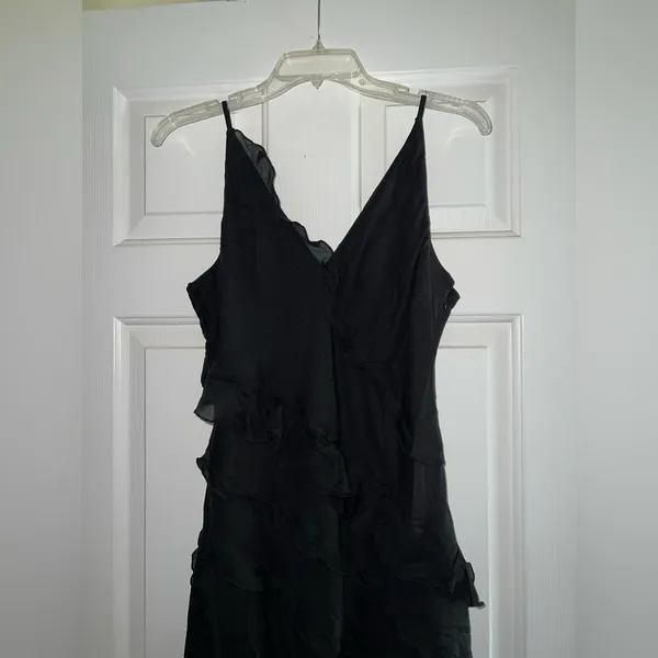Abercrombie & Fitch Draped Ruffle Maxi Dress in Black Size Large New with tag - Image 8