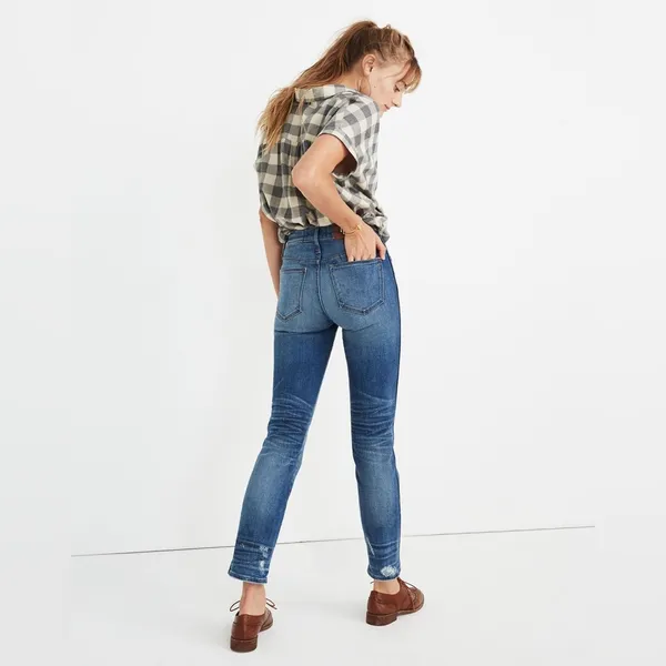 Madewell, size‎ 26, Slim Straight Jeans: Distressed Button-Front Edition - Image 3