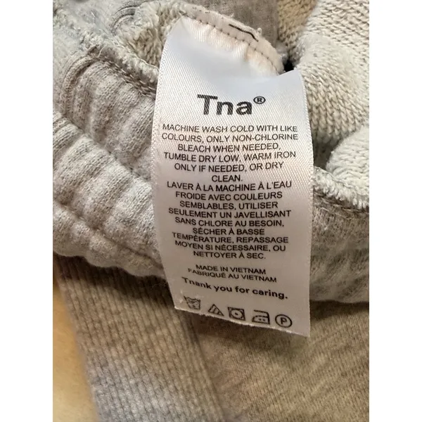 Aritzia TNA Cozy Fleece Boyfriend Jogger‎ Sweatpants Heather Gray Small S - Image 8