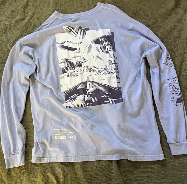 Topshop long sleeve light blue tee - Image 2