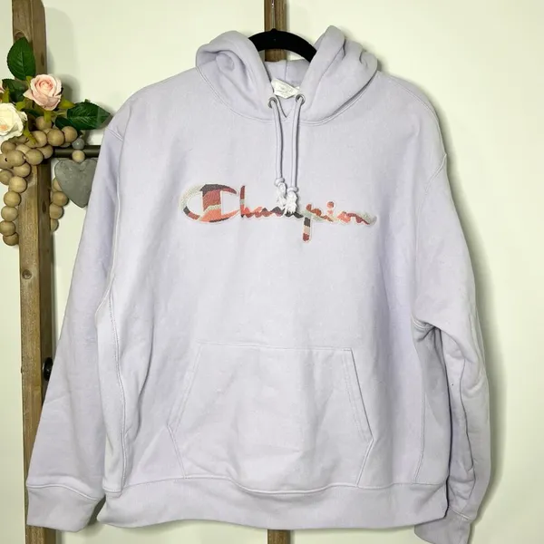 Champion Long Sleeve Hoodie Light Purple Sweatshirt Size‎ 1X - Image 2