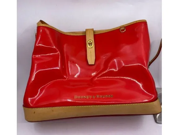 DOONEY & BOURKE Red Tan Large Leather Tote Bag - Image 7