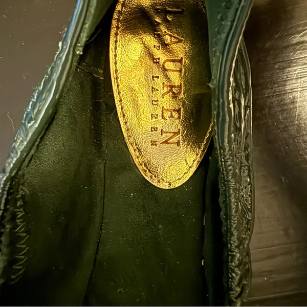 Lauren Ralph Lauren Dark Green Flats with‎ Gold Buckle size 6 - Image 4