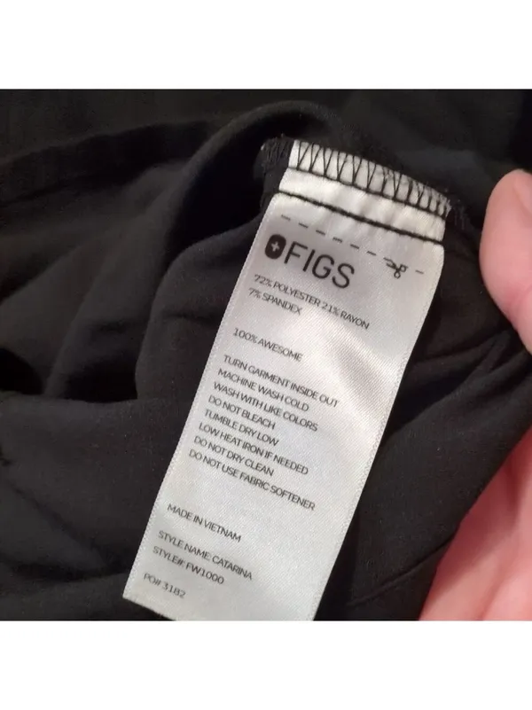 Figs Black Catarina Scrub Top Size XL - Image 5