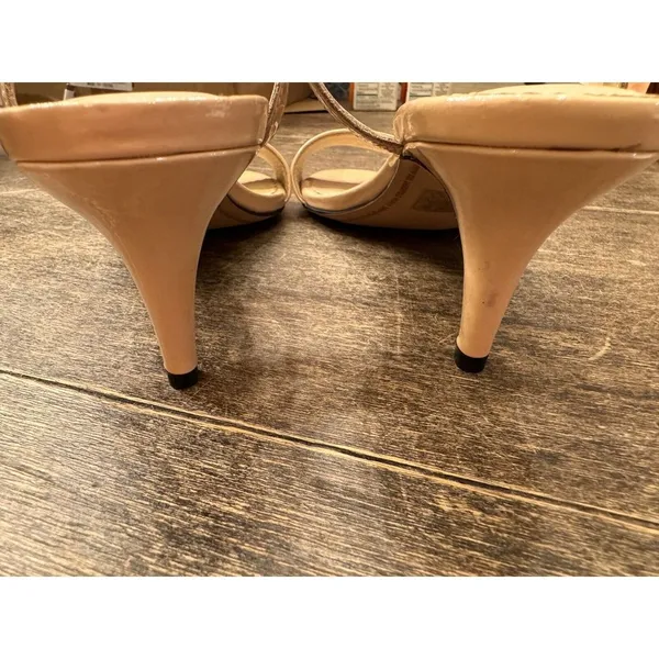 KARL LAGERFELD‎ PARIS DEMAS Ankle Strap Heel Nude Patent US 7 Sandals - Image 4