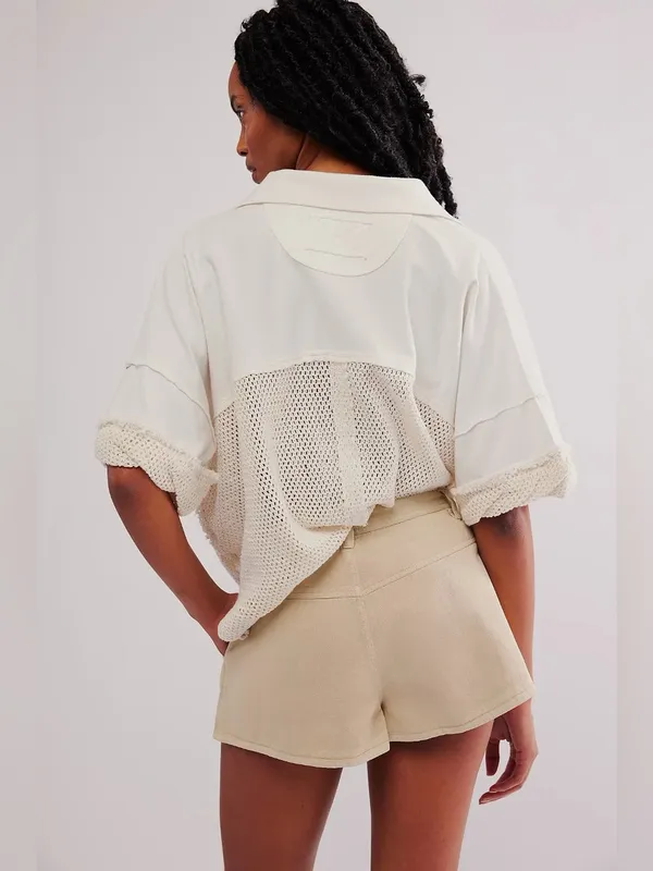 Free People Nora Mini Trouser Shorts Women's Casual Mid Rise Boho Size 4 - Image 3
