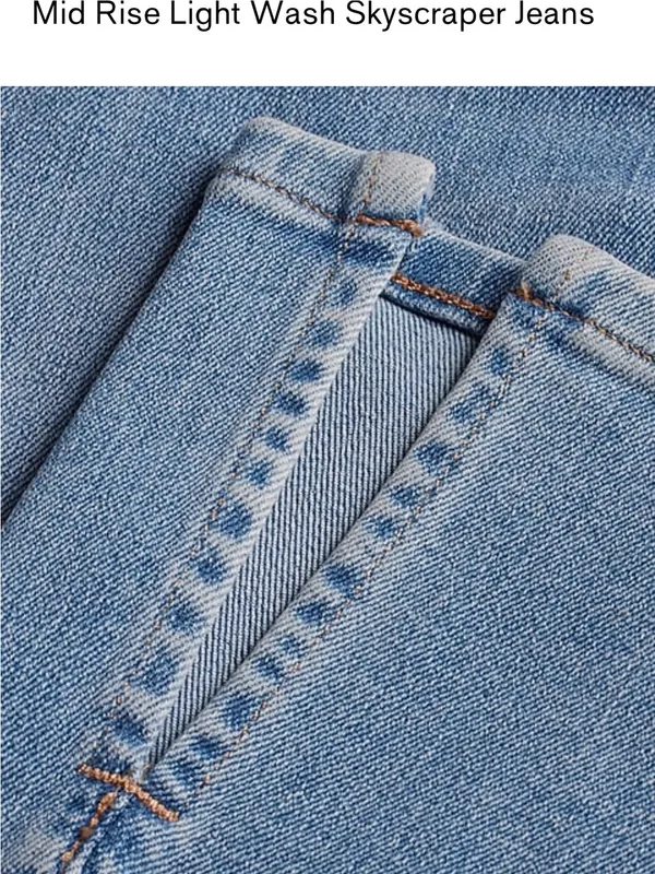 Express “Skyscraper” Mid Rise Light Wash Women's Jeans- New with Tags- 8 Regular - Image 6