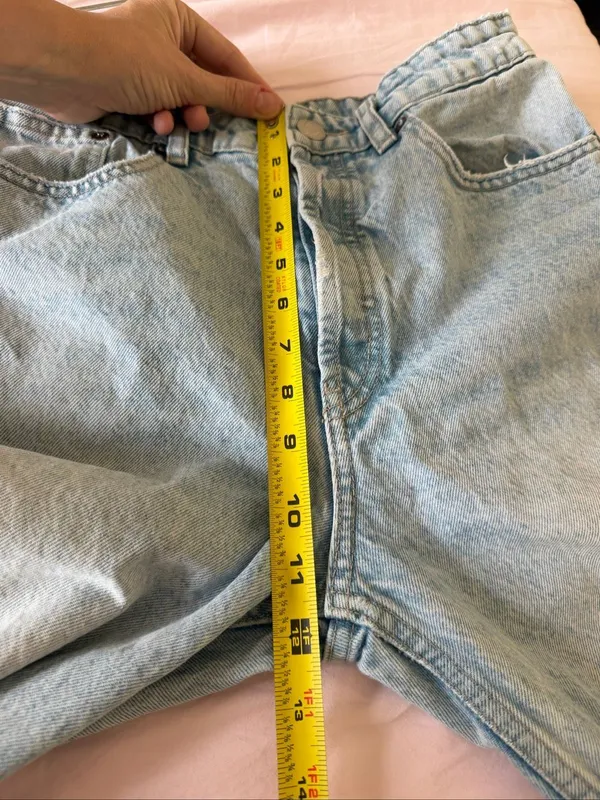 Zara Straight Cropped Straight Jeans Sz 6 High Waist Button Fly Fray Hem - Image 6