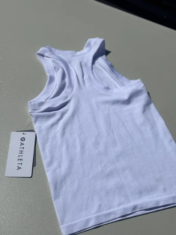 Athleta NWT   White Tank Razorback XS - Image 7