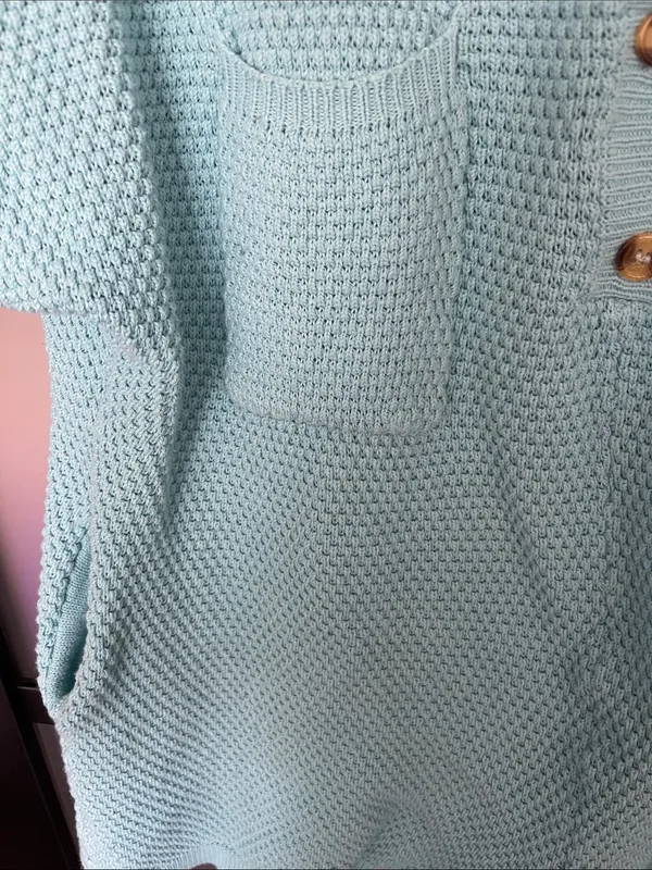 Bucketlist Aqua Knit Short Sleeve Romper with Collar M - XL - Image 3