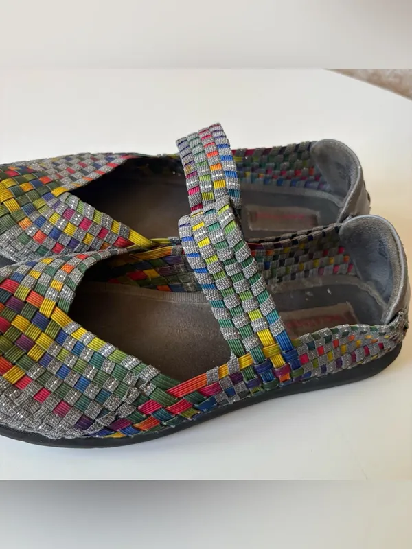 Baretraps Ideena Woven Rainbow Multicolored Mary Jane Flats 7.5 US - Image 7