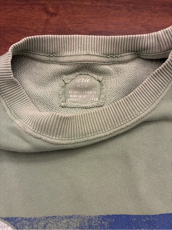 Aerie Crewneck Sweatshirt Medium Graphic River Valley Green tiny stains - Image 2