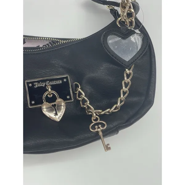 juicy couture bag NWT Black Handbag with‎ Gold Accents rowling satchel - Image 4