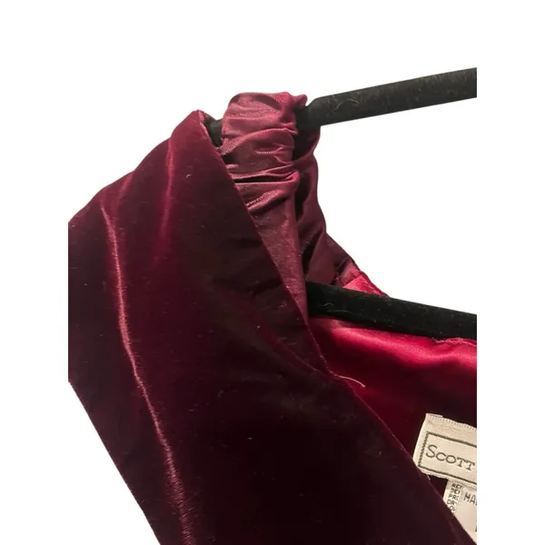 Vintage 90s NWOT Scott McClintock Velvet Size 10 Prom Maxi Dress Burgundy Formal - Image 5