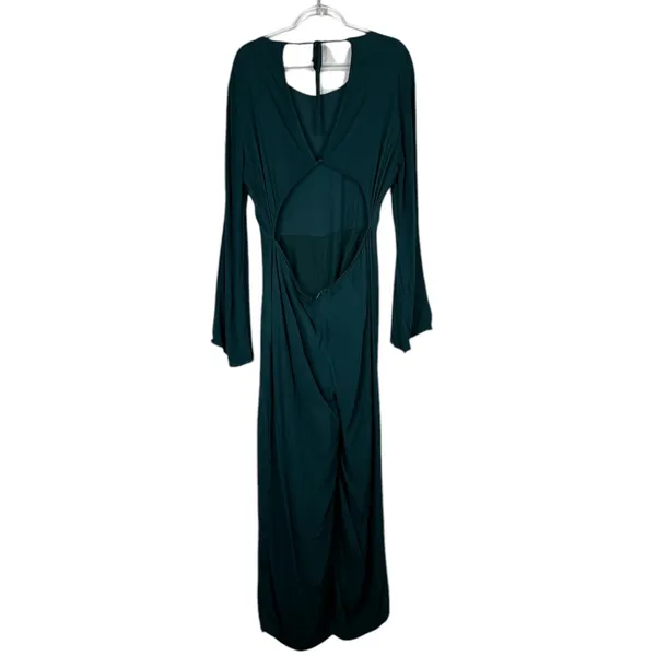 Lulus Moments That Last Hunter Green LS Cutout Jumpsuit XL - Image 13
