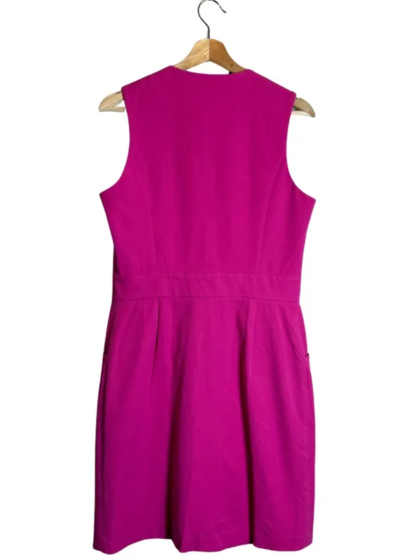 J. McLaughlin Hudson Front Zip Bi-Stretch Sheath Dress Women's 8 Pink Formal NWT - Image 4
