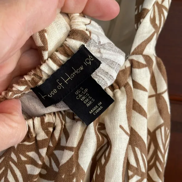 House of Harlow, 1960 leaf print linen blend tie back sundress - Image 7