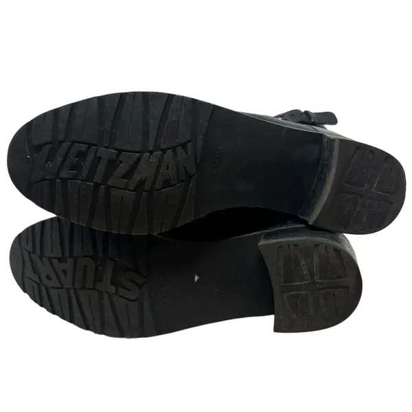 Stuart Weitzman Ranch‎ Dressing Boots Moto Buckle Leather Black Size US 6 - Image 12