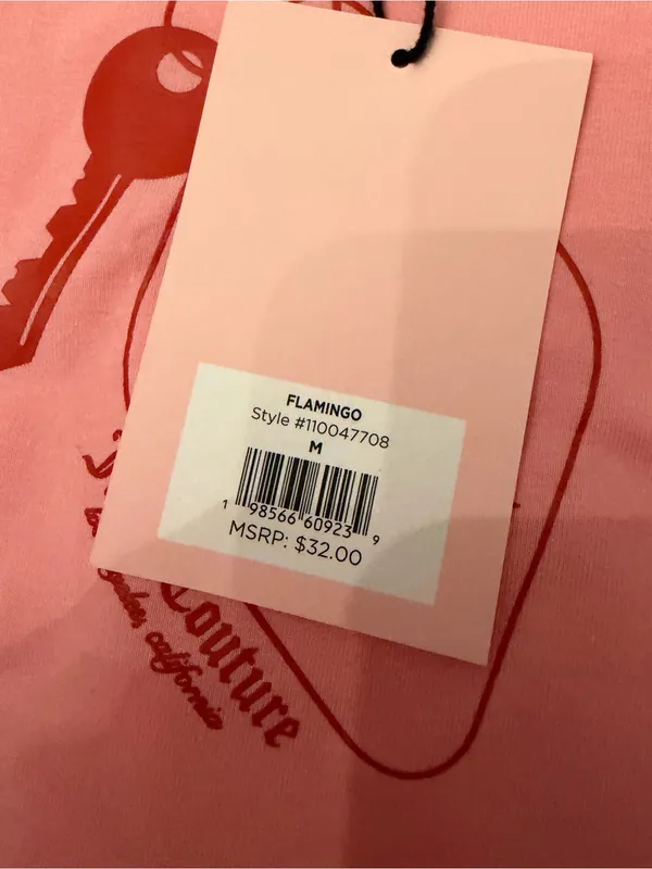 Juicy Couture Women’s M Pink Key to My Juicy Heart Graphic Baby Tee NWT - Image 4