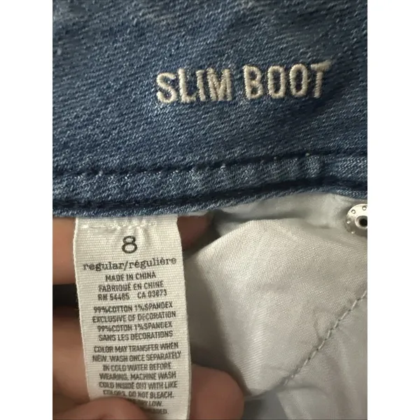 American Eagle Slim Boot Jeans Women’s Sz 8 Stretch W30 L31.5 Light Wash - Image 8