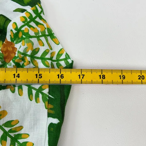 NWOT Farm Rio Linen Tropical Forest Off-White Mini Dress Size S - Image 11