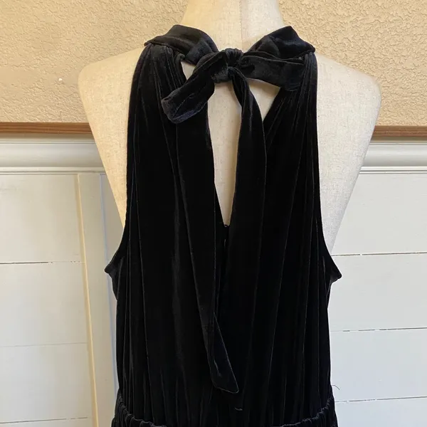 A New Day‎ Women's Halter Black Velvet Sleeveless Jumpsuit - M - Image 5