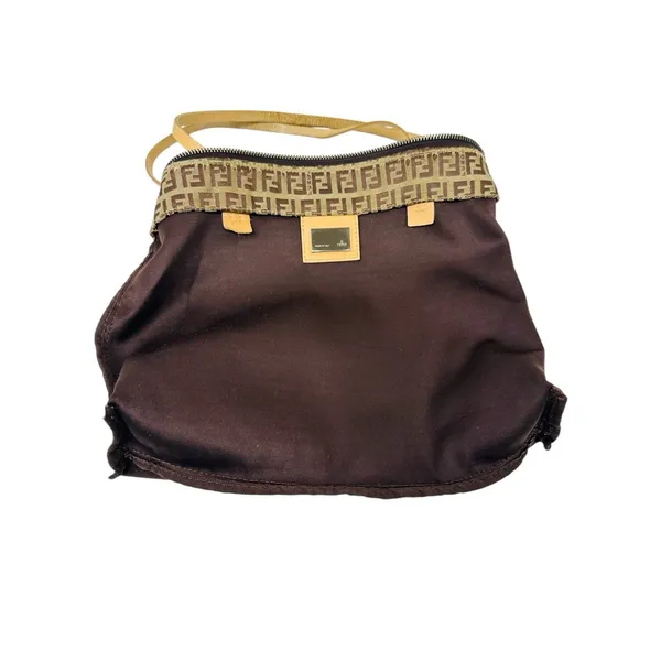 FENDI Zucca Tote‎ Bag Brown Beige Canvas Leather Read Pre-owned - Image 3