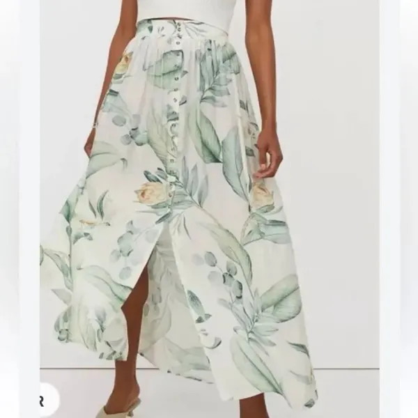 H&M Floral Print Maxi Button Down Skirt(Size Small) - Image 2