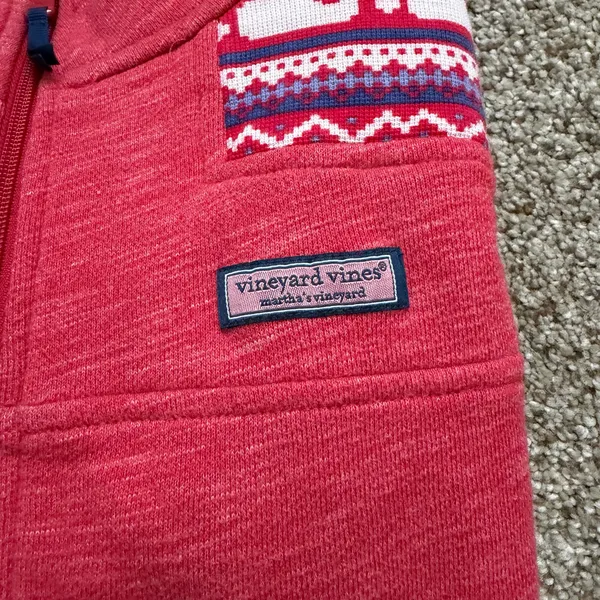 Vineyard Vines Women’s Pink Whale Fair Isle Pullover  - Image 4