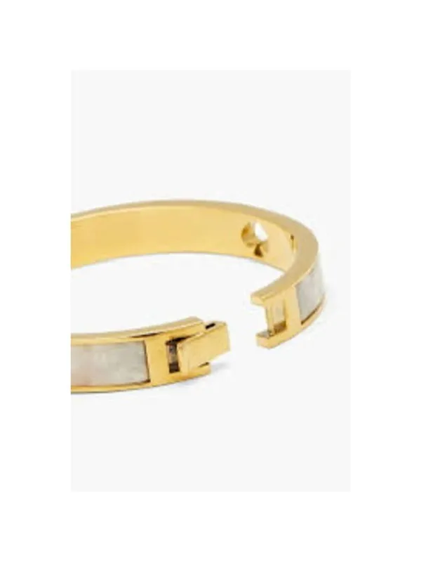 Kate Spade Gold & White Mother of Pearl Bangle Bracelet One Size - Image 2