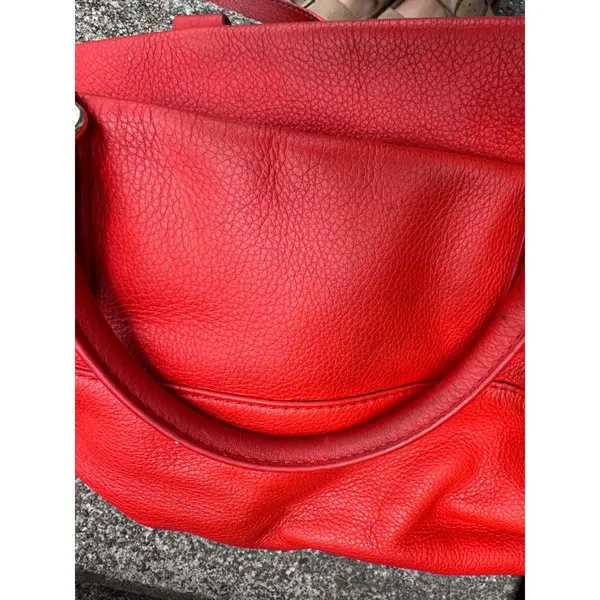 Kate Spade New York Red Pebbled Leather Satchel Crossbody Bag Gold Hardware - Image 9