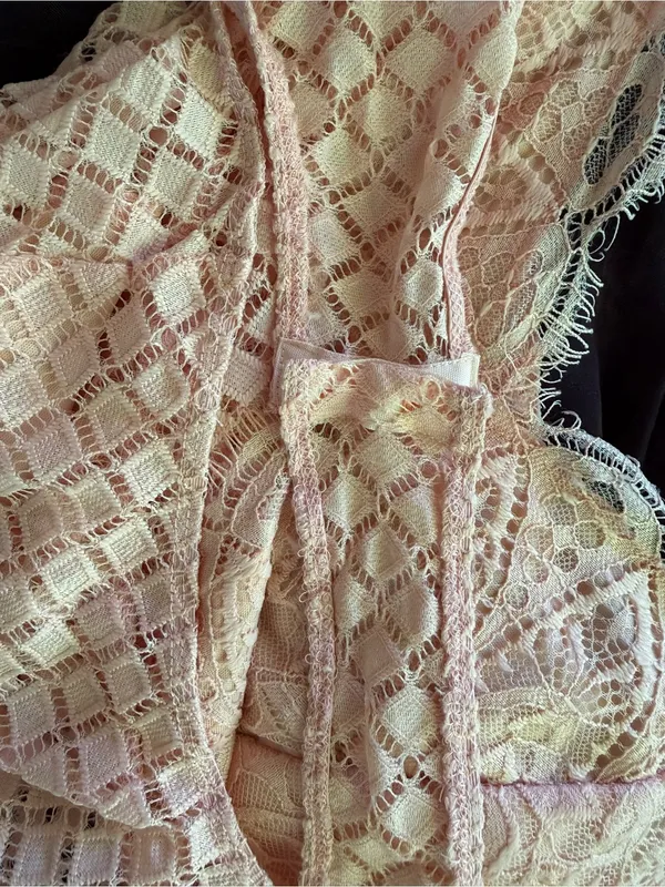 Willow & Root Blush Pink Lace Overlay Bodysuit Coquette Balletcore - Small - Image 7