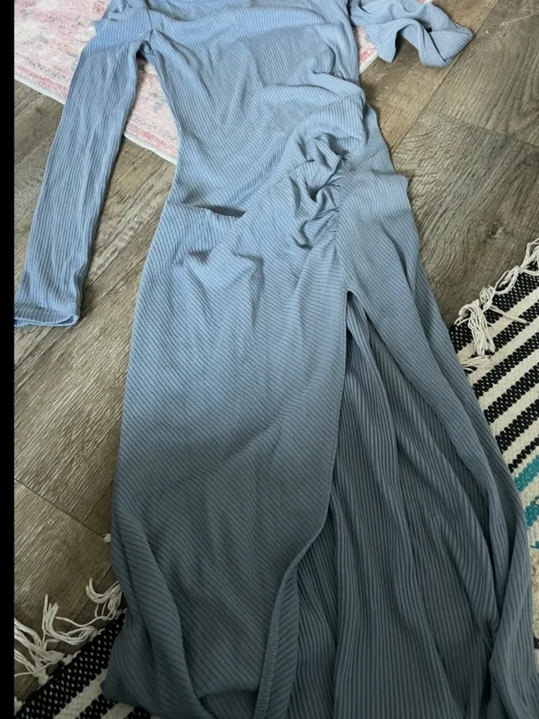 Wilfred‎ blue ruched midi dress - Image 5