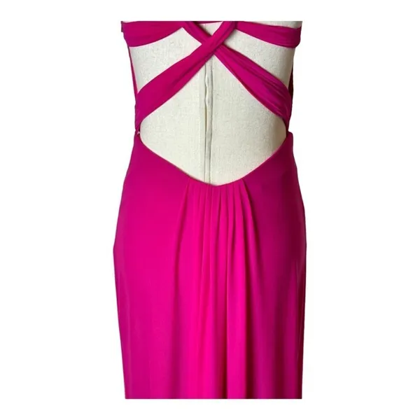 La Femme Dress Women 00 Pink Deep‎ V Jersey Knit Illusion Neckline Formal Gown - Image 10