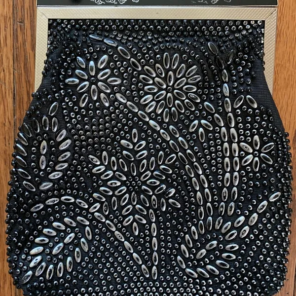 Vintage Golden Name Beaded Evening Bag Purse - Image 3