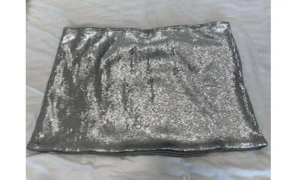 Future Collective silver sequin short skirt Size 2X. - Image 6
