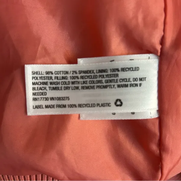 Universal Threads Quilted Coat Pink Coral Snap Zip Oversized XXL - Image 9