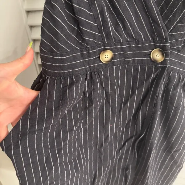 Elegant Navy Blue Striped Dress - Image 3