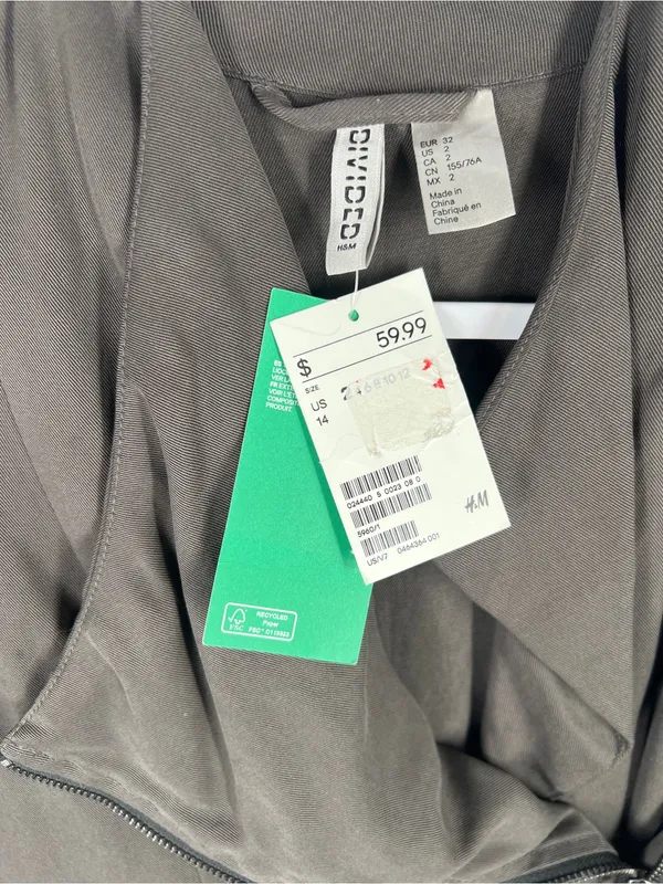 H&M Divided NWT Draped Moto‎ Zip Jacket Size - Image 3