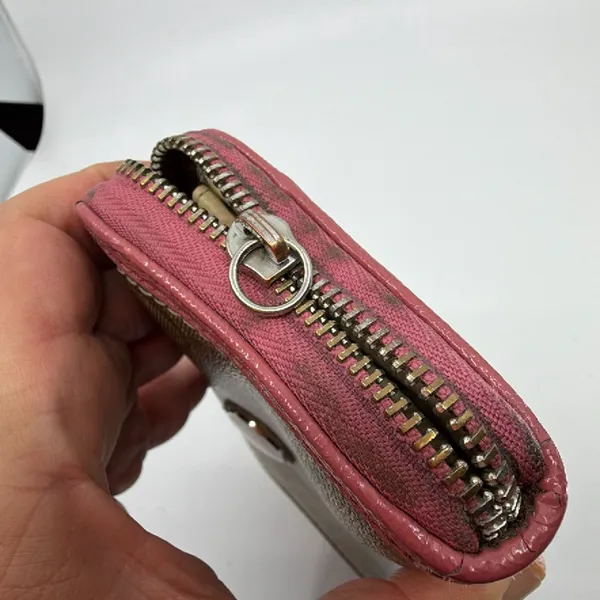 Coach Signature C Zip Around Brown Coated Canvas Wallet - Image 3
