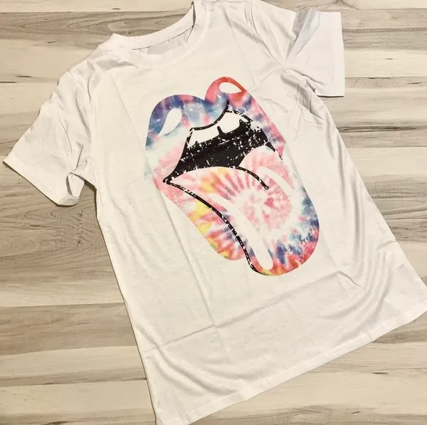Boutique Tie dye Rolling Stones tongue tee - Image 4