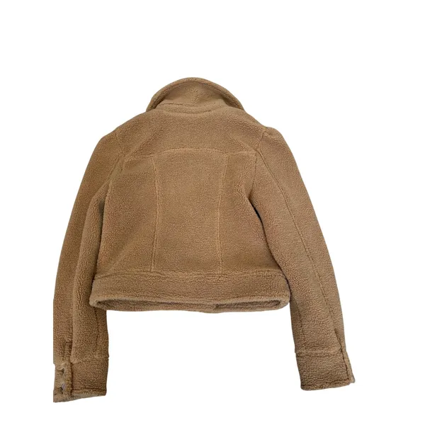 Avec Les Filles Camel Brown Faux Fur Sherpa Trucker Jacket Womens Small 82773 - Image 2