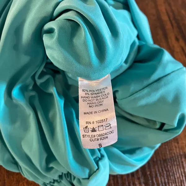 Turquoise blue/green ruched dress Blue - Image 10