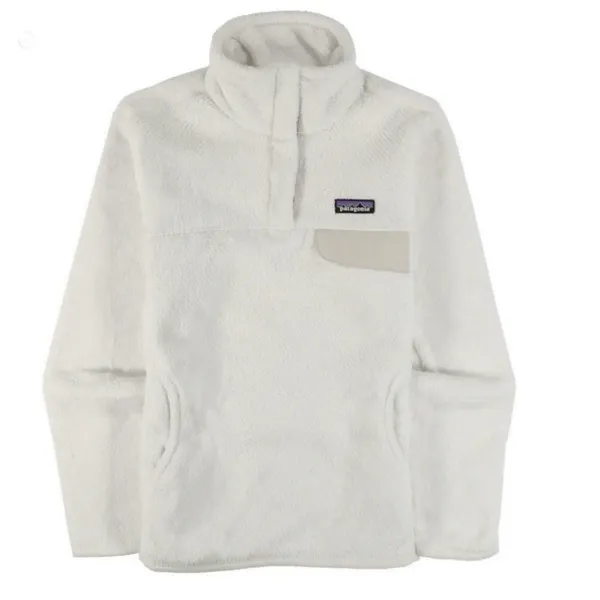 Patagonia Re Tool Ivory Cream Snap‎ Pullover Fleece Fuzzy Jacket Size MEDIUM - Image 2