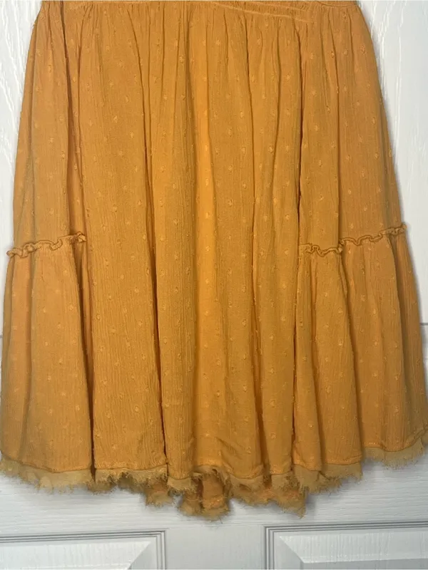 Free People Sz XS Strapless Mustard Yellow Mini Dress - Image 3