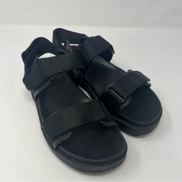 Aerie‎ Black Platform Chunky Strappy Sandals Womens Size 9 Hook Loop Casual - Image 5