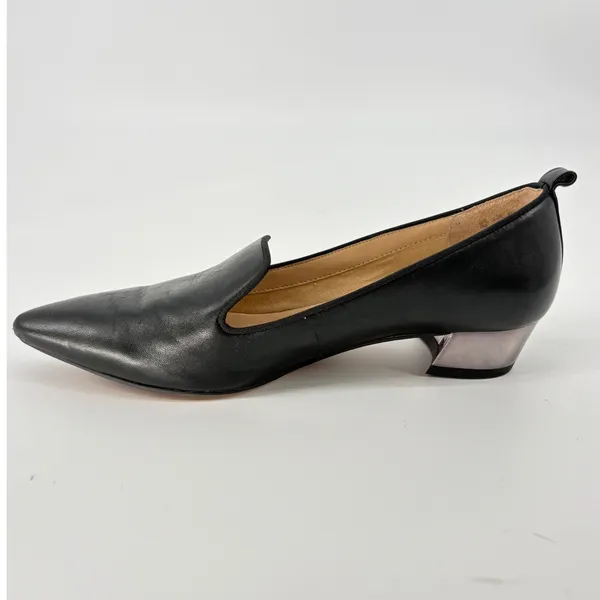 Franco Sarto Vianna Loafer Pump Womens 8 Black Leather Pointed Toe Block Heel - Image 3